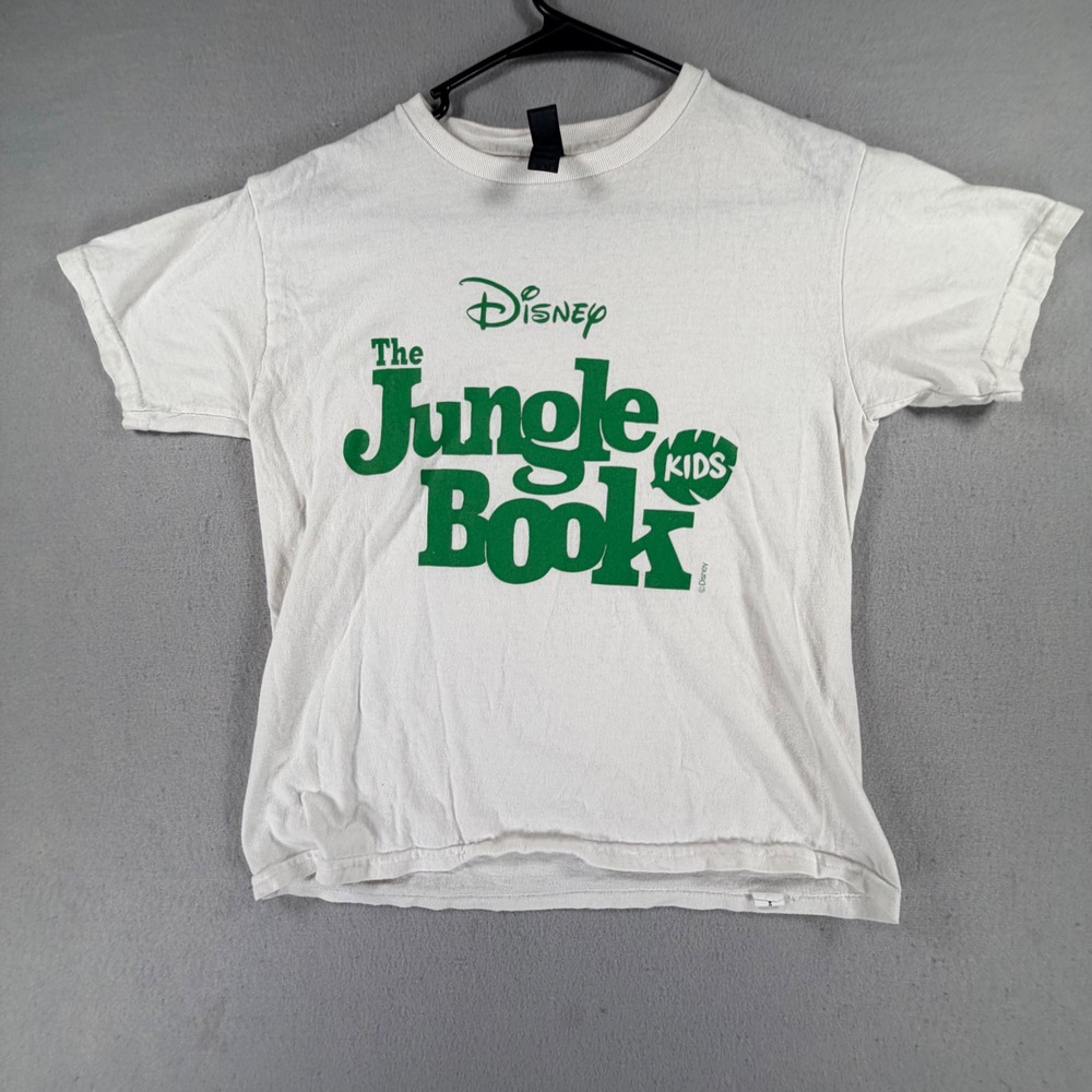 Disney Jungle Book Kids Youth M White Graphic T Shirt Gildan Heavy Cotton Shirt
